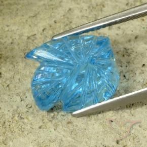 Topazio Blu svizzero naturale da 7.81 ct, Taglio a fiore, Trasparente