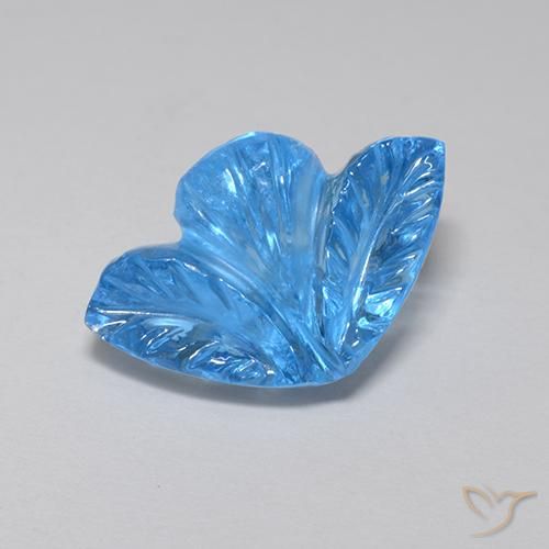 5.50ct Naturale Blu svizzero Topazio, Taglio a fiore, Trasparente