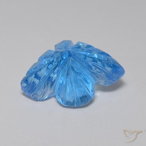 Topazio Blu svizzero naturale da 5.50 ct, Taglio a fiore, Trasparente