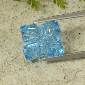 Topazio Blu svizzero naturale da 5.16 ct, Taglio a fiore, Trasparente
