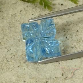 Topazio Blu svizzero naturale da 5.16 ct, Taglio a fiore, Trasparente