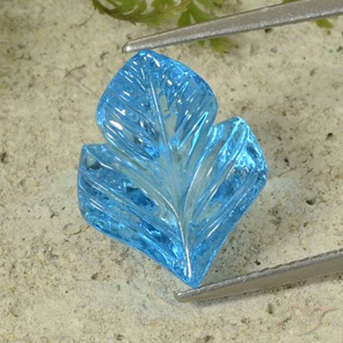 Topazio Blu svizzero naturale da 7.69 ct, Taglio a fiore, Trasparente