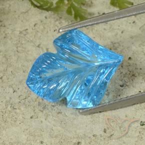 Topazio Blu svizzero naturale da 7.69 ct, Taglio a fiore, Trasparente