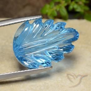 Topazio Blu svizzero naturale da 15.17 ct, Taglio a fiore, Trasparente
