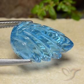 Topazio Blu svizzero naturale da 15.17 ct, Taglio a fiore, Trasparente