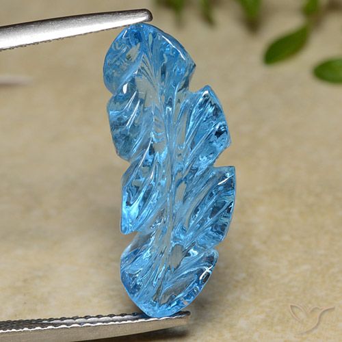 Topazio Blu svizzero naturale da 9.82 ct, Taglio a fiore, Trasparente