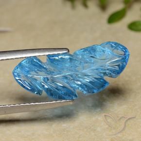 Topazio Blu svizzero naturale da 9.82 ct, Taglio a fiore, Trasparente