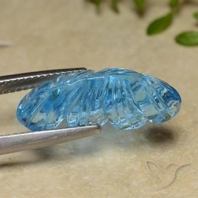Topazio Blu svizzero naturale da 9.82 ct, Taglio a fiore, Trasparente