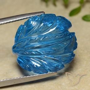 Topazio Blu svizzero naturale da 27.42 ct, Taglio a fiore, Trasparente
