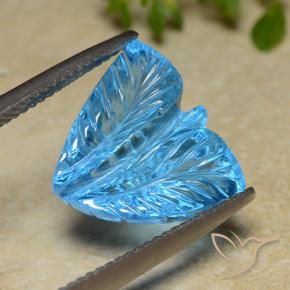 Topazio Blu svizzero naturale da 9.03 ct, Taglio a fiore, Trasparente