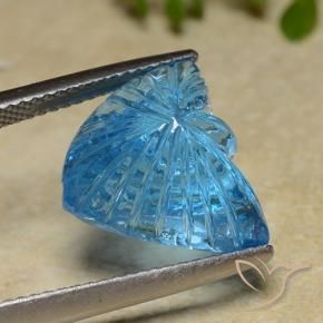 Topazio Blu svizzero naturale da 9.03 ct, Taglio a fiore, Trasparente