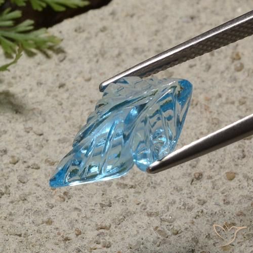 Topazio Blu svizzero naturale da 4.31 ct, Taglio a fantasia, Trasparente
