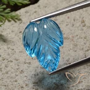 Topazio Blu svizzero naturale da 7.70 ct, Taglio a fiore, Trasparente