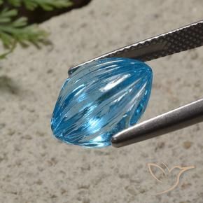 Topazio Blu svizzero naturale da 7.48 ct, Cuscino, Trasparente
