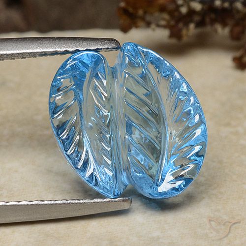 8.24ct Naturale Blu svizzero Topazio, Taglio a fiore, Trasparente