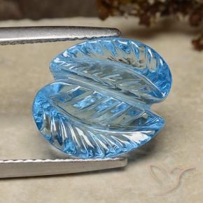 Topazio Blu svizzero naturale da 8.24 ct, Taglio a fiore, Trasparente