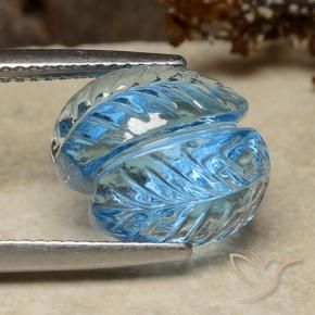 Topazio Blu svizzero naturale da 8.24 ct, Taglio a fiore, Trasparente