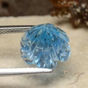 Topazio Blu svizzero naturale da 5.95 ct, Taglio a fiore, Trasparente