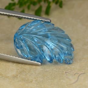 Topazio Blu svizzero naturale da 15.58 ct, Taglio a fiore, Trasparente