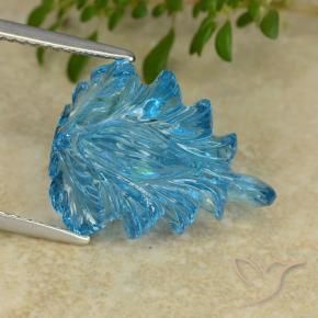 Topazio Blu svizzero naturale da 12.05 ct, Taglio a fiore, Trasparente