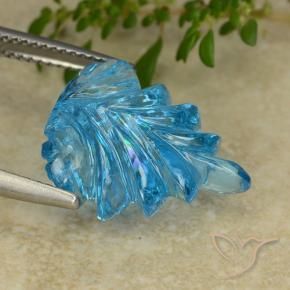 Topazio Blu svizzero naturale da 12.05 ct, Taglio a fiore, Trasparente