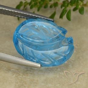 Topazio Blu svizzero naturale da 15.14 ct, Taglio a fiore, Trasparente