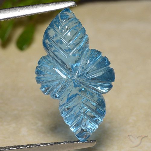 Topazio Blu svizzero naturale da 6.61 ct, Taglio a fantasia, Trasparente