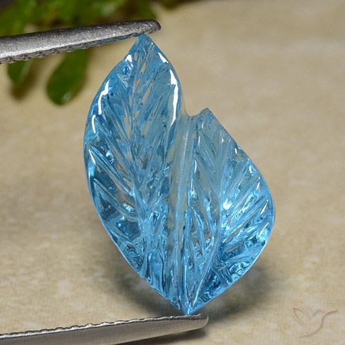 6.82ct Naturale Blu svizzero Topazio, Taglio a fiore, Trasparente