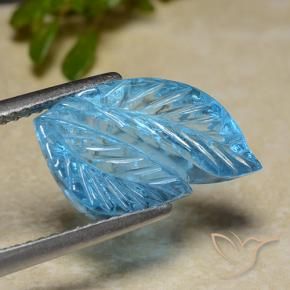 Topazio Blu svizzero naturale da 6.82 ct, Taglio a fiore, Trasparente