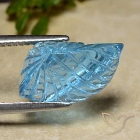 Topazio Blu svizzero naturale da 6.82 ct, Taglio a fiore, Trasparente