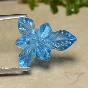 Topazio Blu svizzero naturale da 6.80 ct, Taglio a fiore, Trasparente