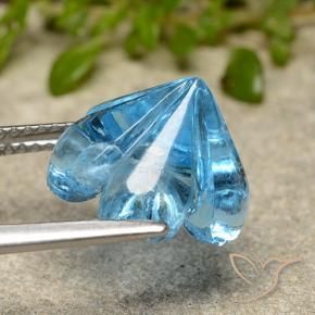 Topazio Blu svizzero naturale da 7.59 ct, Taglio a fiore, Trasparente