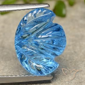 Topazio Blu svizzero naturale da 7.36 ct, Taglio a fiore, Trasparente