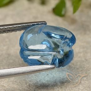 Topazio Blu svizzero naturale da 3.93 ct, Taglio a fiore, Traslucido