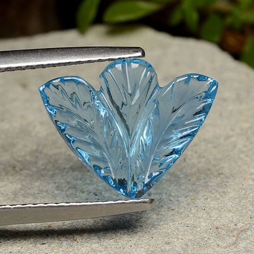 Topazio Blu svizzero naturale da 4.24 ct, Taglio a fiore, Trasparente