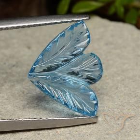 Topazio Blu svizzero naturale da 4.24 ct, Taglio a fiore, Trasparente