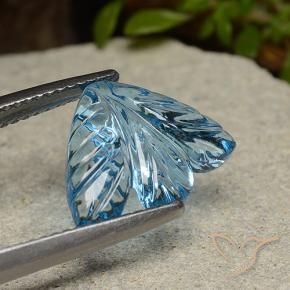 Topazio Blu svizzero naturale da 4.24 ct, Taglio a fiore, Trasparente