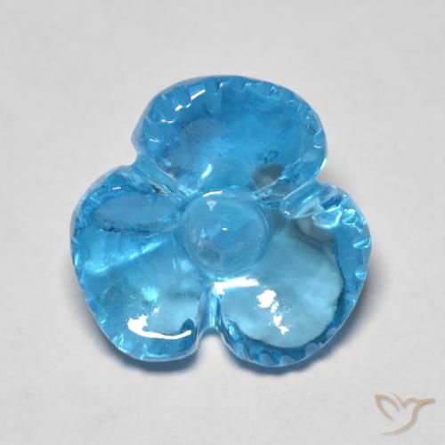 Topazio Blu svizzero naturale da 7.54 ct, Taglio a fiore, Trasparente