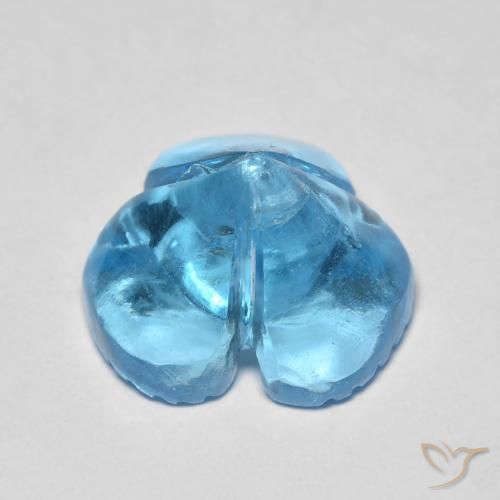 Topazio Blu svizzero naturale da 7.54 ct, Taglio a fiore, Trasparente