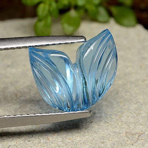 Topazio Blu svizzero naturale da 5.91 ct, Taglio a fiore, Trasparente