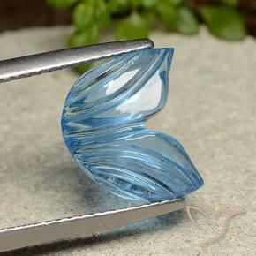 Topazio Blu svizzero naturale da 5.91 ct, Taglio a fiore, Trasparente