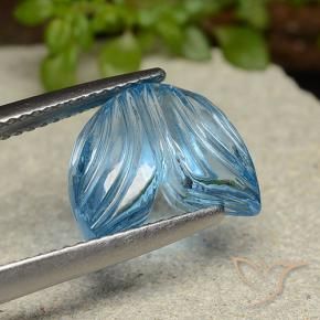 Topazio Blu svizzero naturale da 5.91 ct, Taglio a fiore, Trasparente