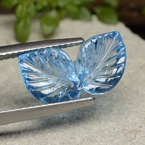 Topazio Blu svizzero naturale da 5.60 ct, Taglio a fiore, Trasparente