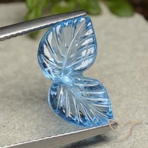 Topazio Blu svizzero naturale da 5.60 ct, Taglio a fiore, Trasparente
