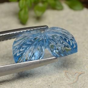 Topazio Blu svizzero naturale da 5.60 ct, Taglio a fiore, Trasparente