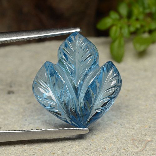 Topazio Blu svizzero naturale da 7.93 ct, Taglio a fiore, Trasparente