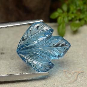 Topazio Blu svizzero naturale da 7.93 ct, Taglio a fiore, Trasparente