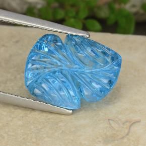 Topazio Blu svizzero naturale da 7.38 ct, Taglio a fiore, Trasparente