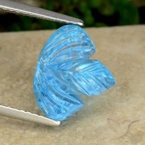 Topazio Blu svizzero naturale da 5.65 ct, Taglio a fiore, Trasparente