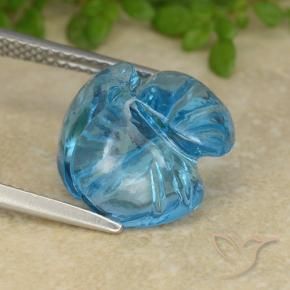 Topazio Blu svizzero naturale da 9.51 ct, Taglio a fiore, Trasparente